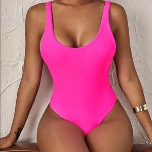 Pink one piece bathing suite